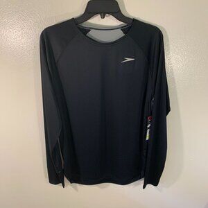 Speedo Mens Black UPF 50+ Long Sleeve Swim Shirt